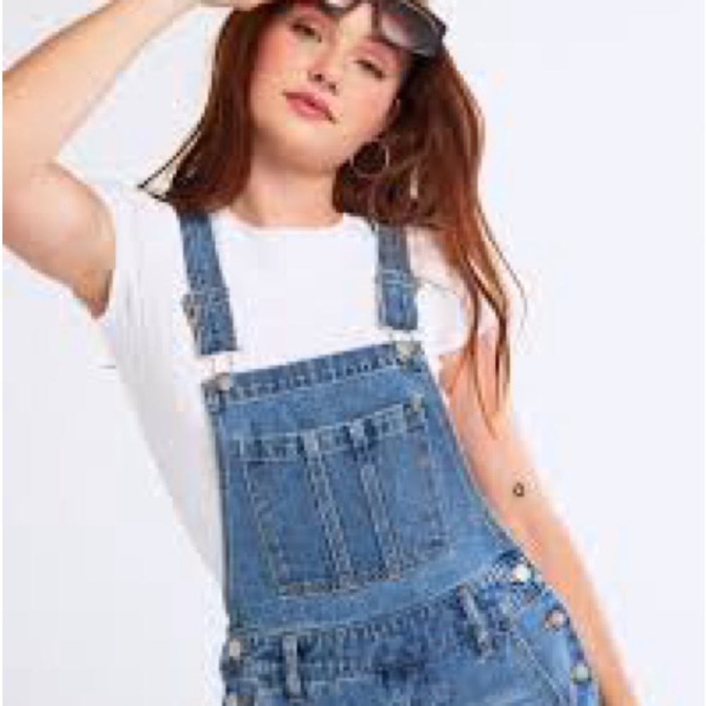 RSQ Blue Denim Overall Shorts